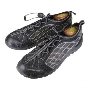 MERRELL Mens Water Shoe Hiking Shoe Bungee Lace Black Grey Gray 11